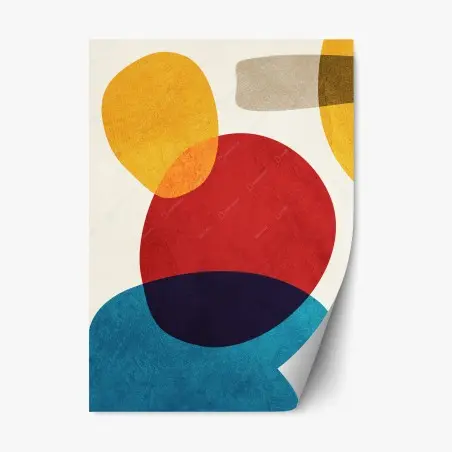 Repositionable sticker bold geometric color composition • Wallissimo®