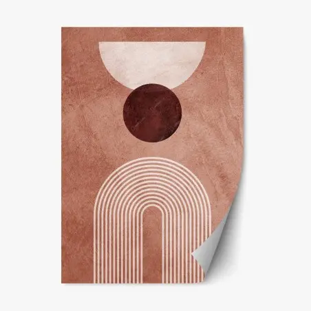 Repositionable sticker earthy geometric arch composition • Wallissimo®