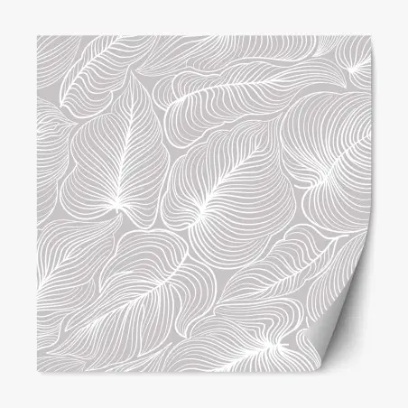 Repositionable sticker elegant retro leaf line pattern • Wallissimo®
