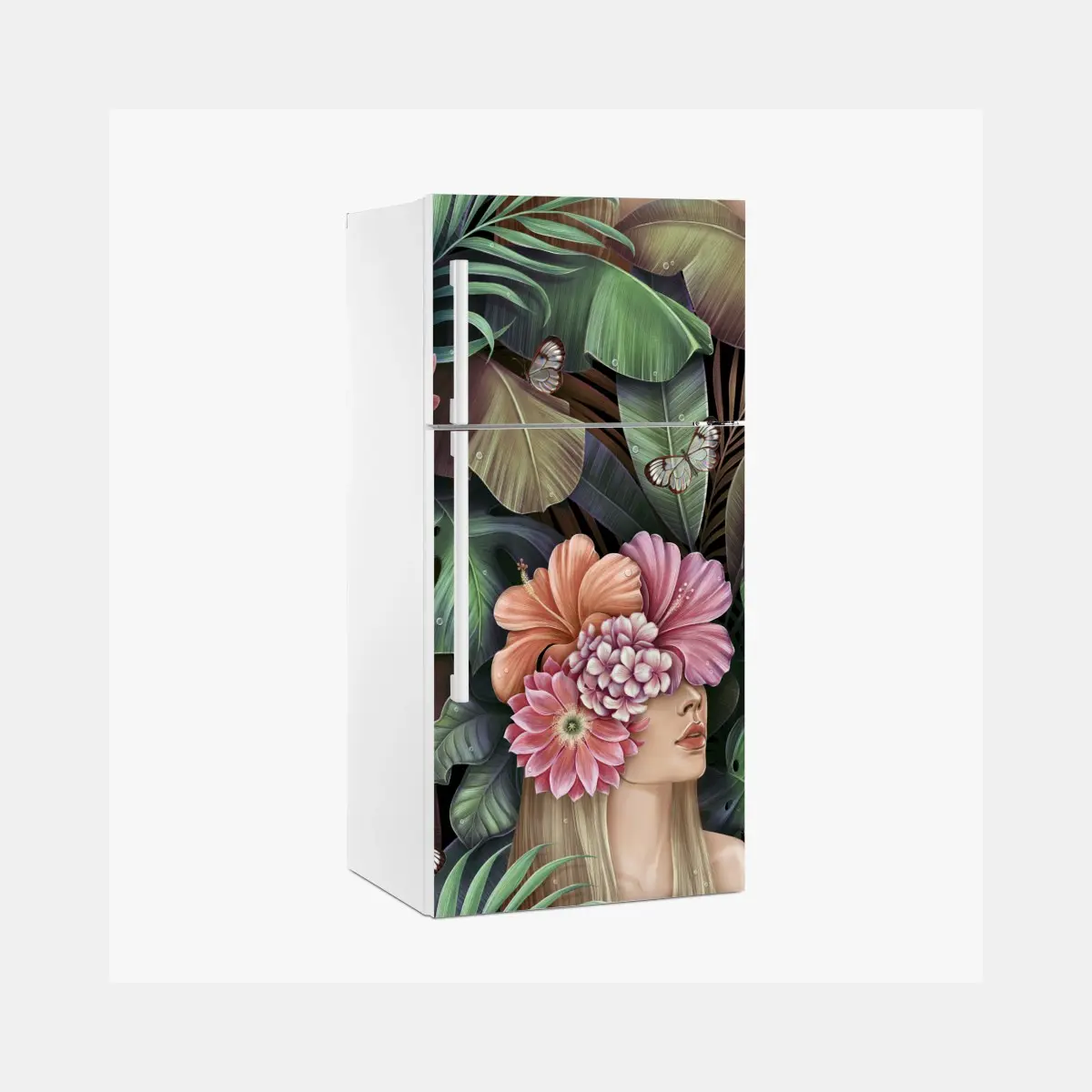 Fridge sticker tropical floral dream with hidden faces • Wallissimo® Fridge sticker tropical floral dream with hidden faces • Wallissimo®