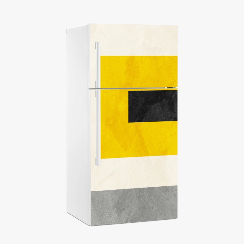 Fridge sticker bold yellow geometric composition