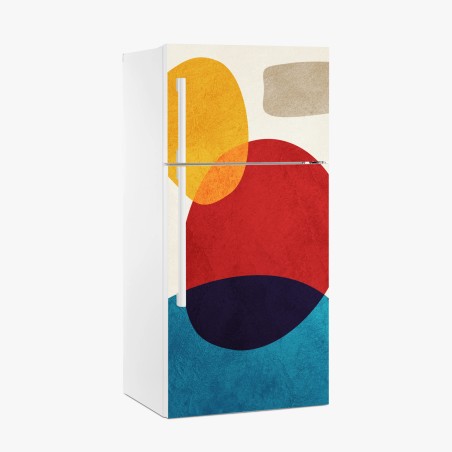 Fridge sticker bold geometric color composition • Wallissimo®