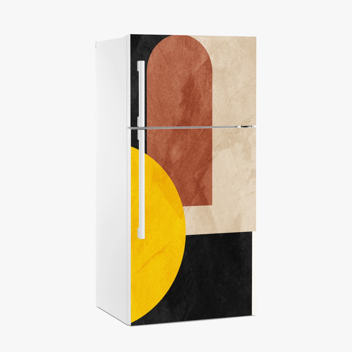 Fridge sticker bold geometric composition with yellow circle • Wallissimo® Fridge sticker bold geometric composition with yellow circle • Wallissimo®