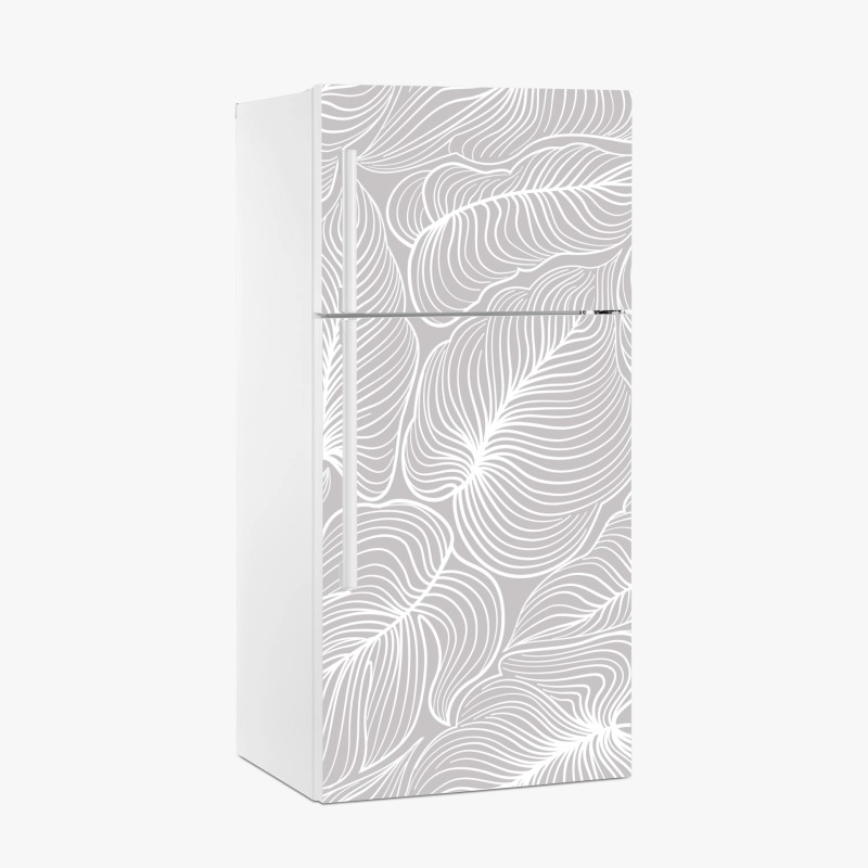 Fridge sticker elegant retro leaf line pattern