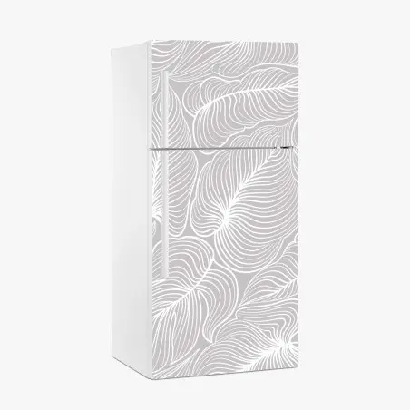 Fridge sticker elegant retro leaf line pattern • Wallissimo®