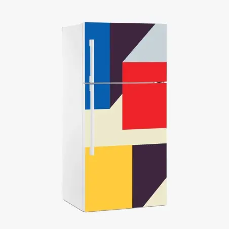 Fridge sticker geometric perspective cube composition • Wallissimo®