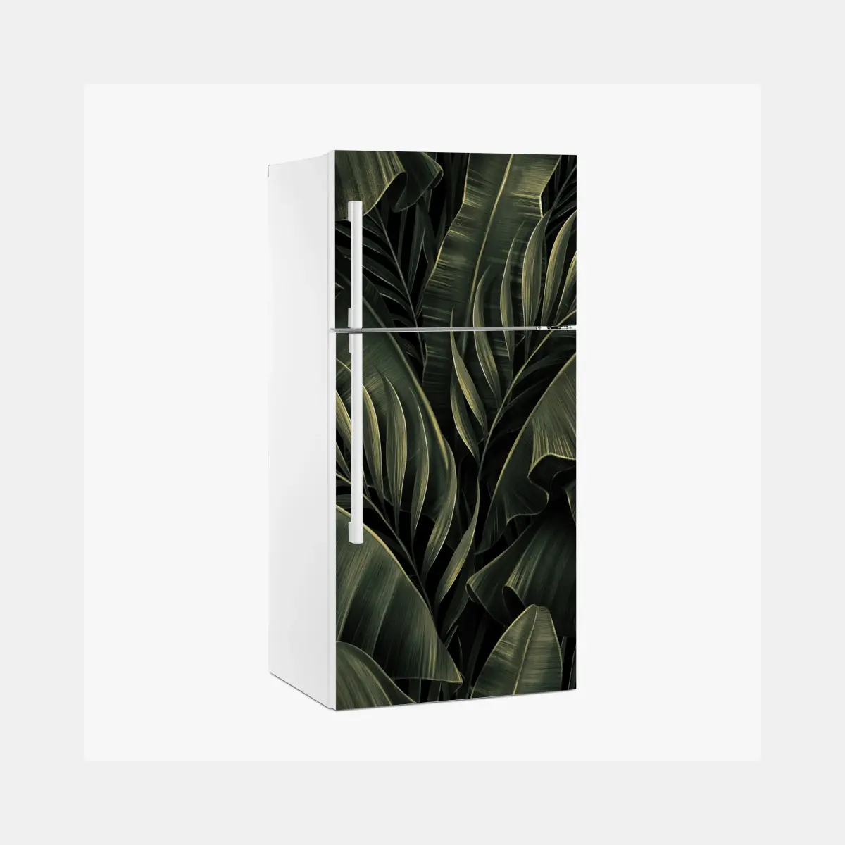 Fridge sticker dark tropical banana leaf pattern • Wallissimo® Fridge sticker dark tropical banana leaf pattern • Wallissimo®