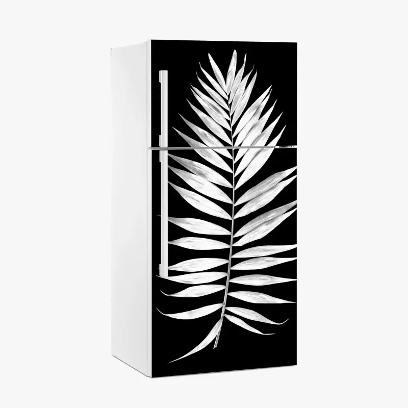 Fridge sticker monochrome palm leaf art print