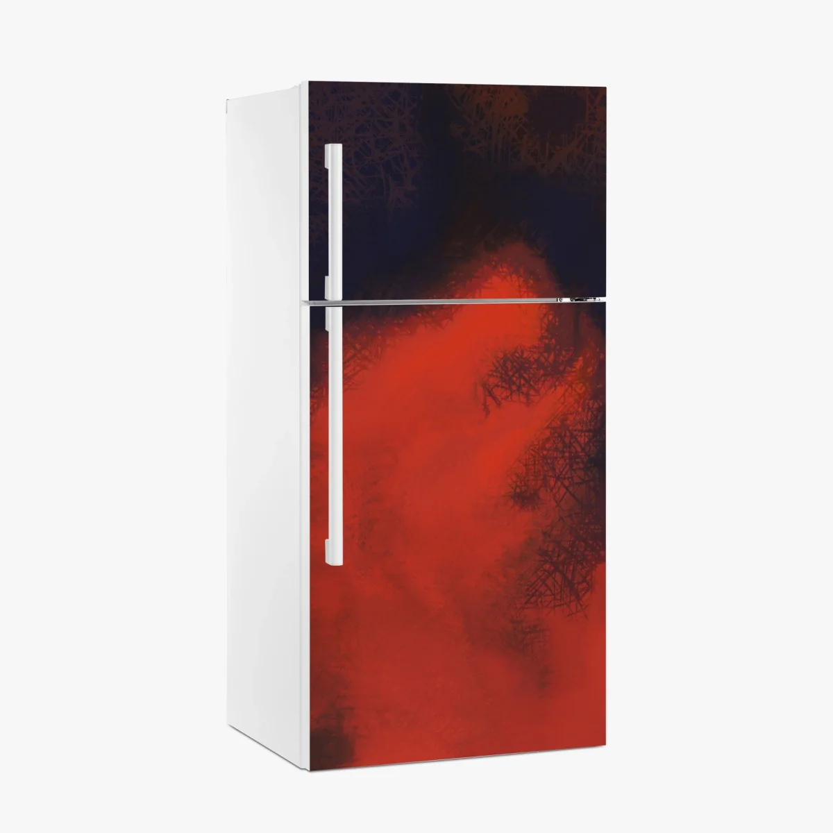 Fridge sticker fiery red abstract composition • Wallissimo® Fridge sticker fiery red abstract composition • Wallissimo®