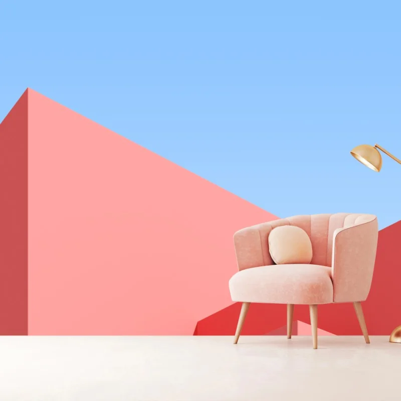Wall mural pastel geometric architecture