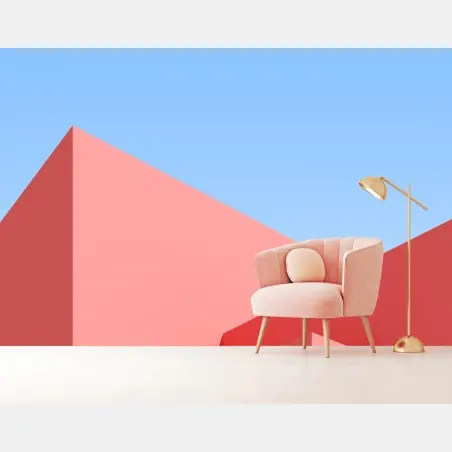 Wall mural pastel geometric architecture • Wallissimo®