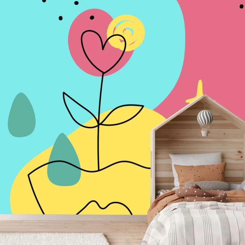 Wall mural modern abstract heart bloom