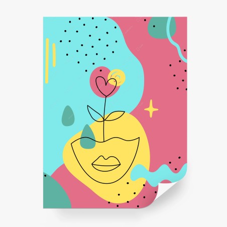 Wall mural modern abstract heart bloom • Wallissimo®