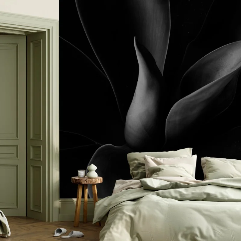 Wall mural monochrome botanical close-up