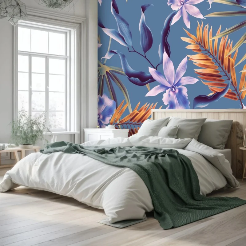 Wall mural tropical orchid botanical design