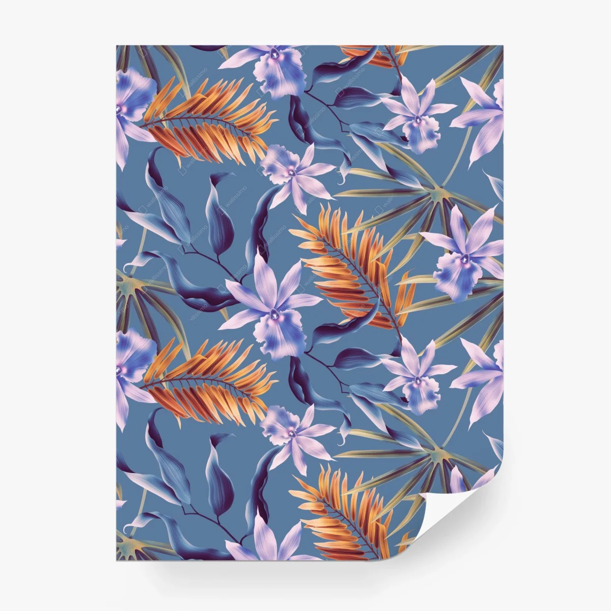 Wall mural tropical orchid botanical design • Wallissimo® Wall mural tropical orchid botanical design • Wallissimo®