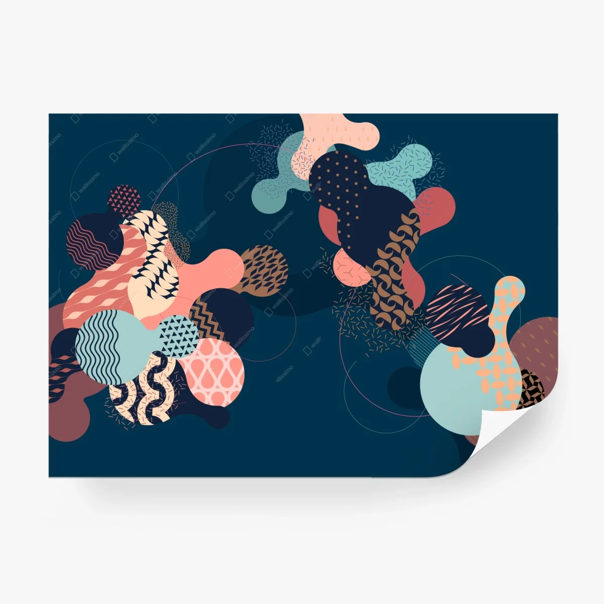 Wall mural abstract geometric pastel composition • Wallissimo®