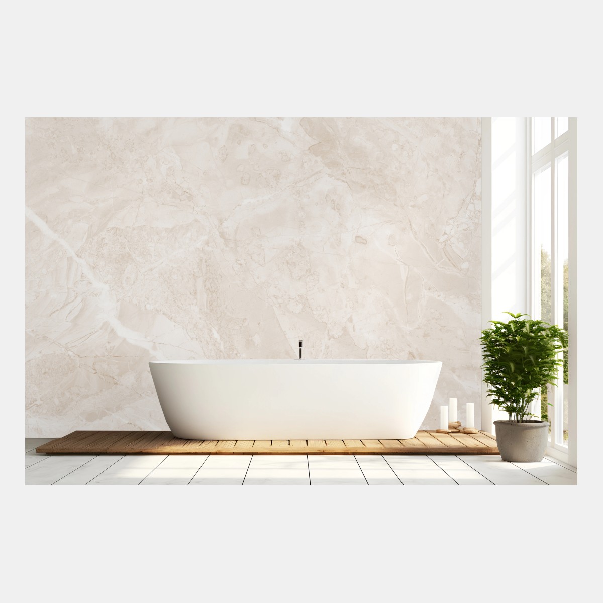 Wall mural beige marble texture for elegant interiors • Wallissimo®