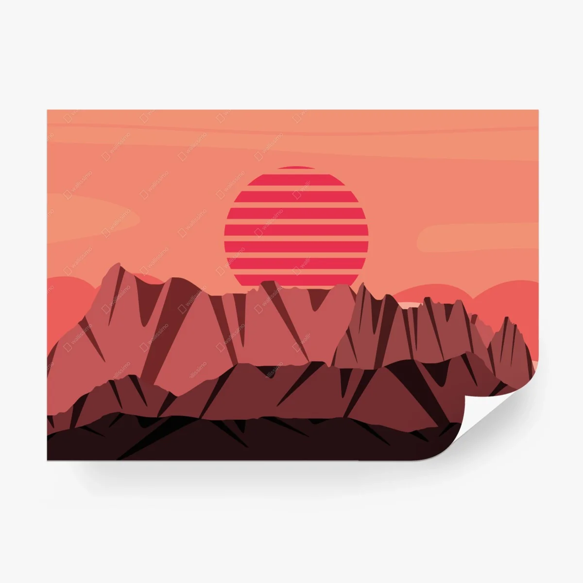 Wall mural sunset peaks panorama • Wallissimo®