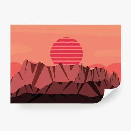 Wall mural sunset peaks panorama • Wallissimo®