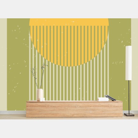 Wall mural golden sun geometric art • Wallissimo®