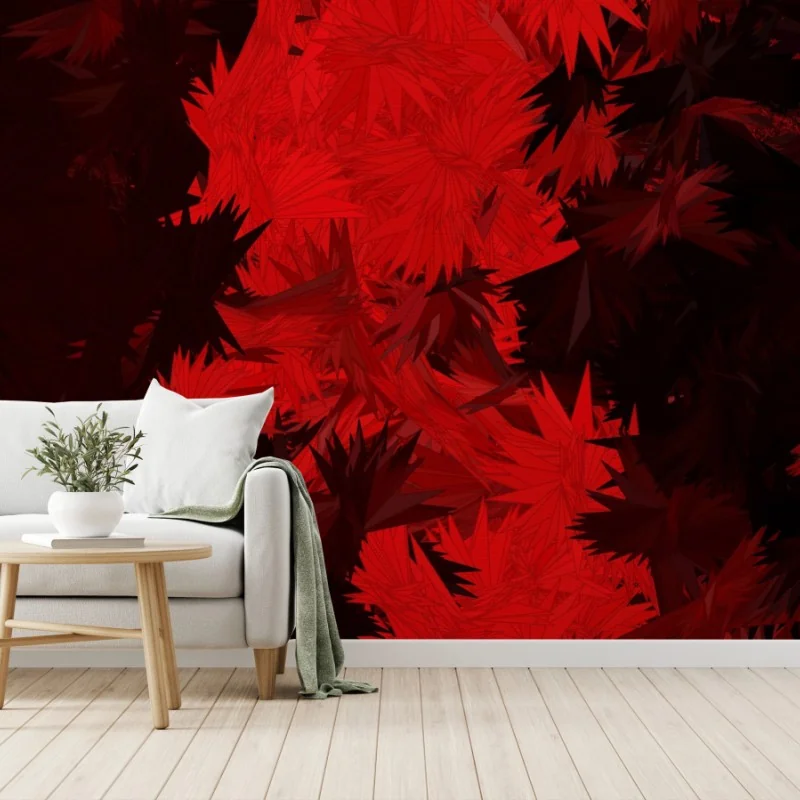 Wall mural fiery red abstract pattern
