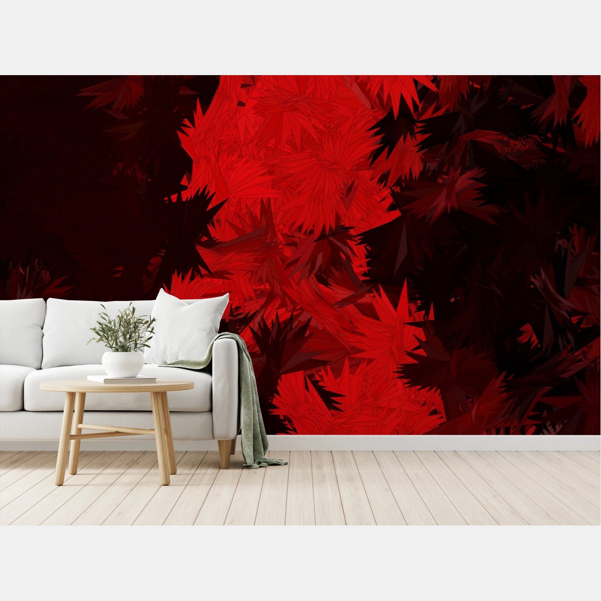 Wall mural fiery red abstract pattern • Wallissimo®