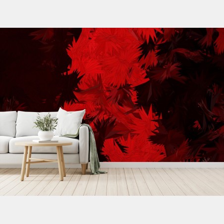 Wall mural fiery red abstract pattern • Wallissimo®
