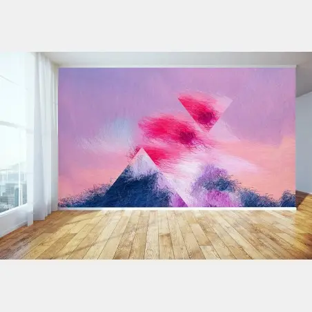 Wall mural pastel geometric dreamscape • Wallissimo®