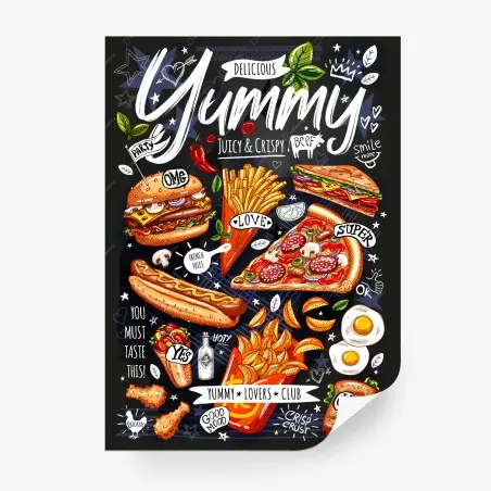 Wall mural yummy fast food collage • Wallissimo®