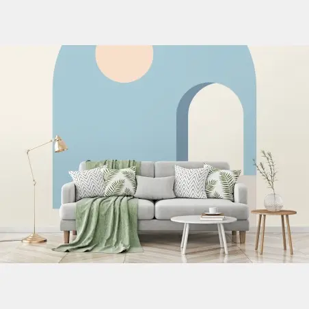 Wall mural pastel geometric arch composition • Wallissimo®