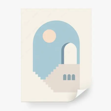 Wall mural pastel geometric arch composition • Wallissimo®