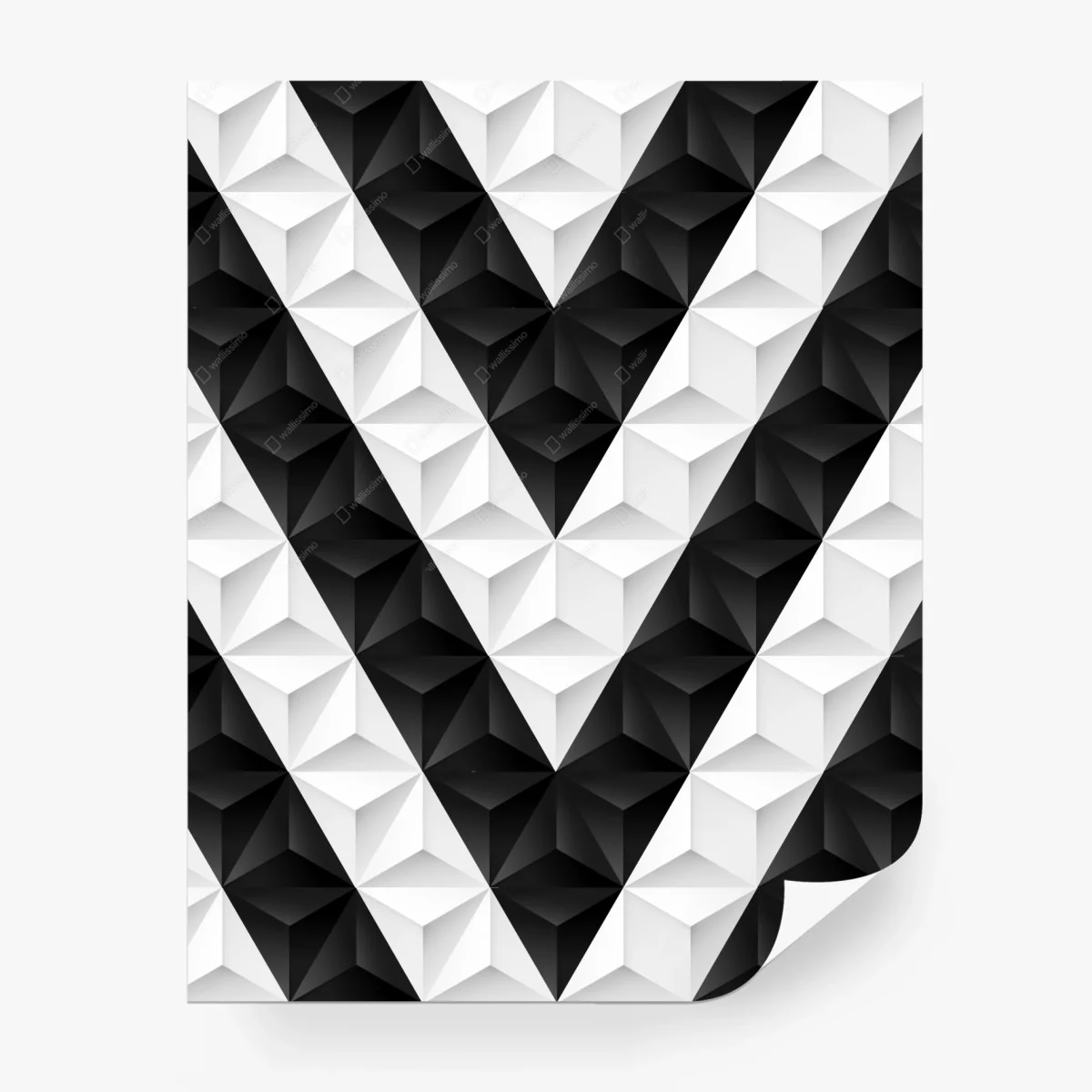 Wall mural monochrome geometric 3d pattern • Wallissimo®
