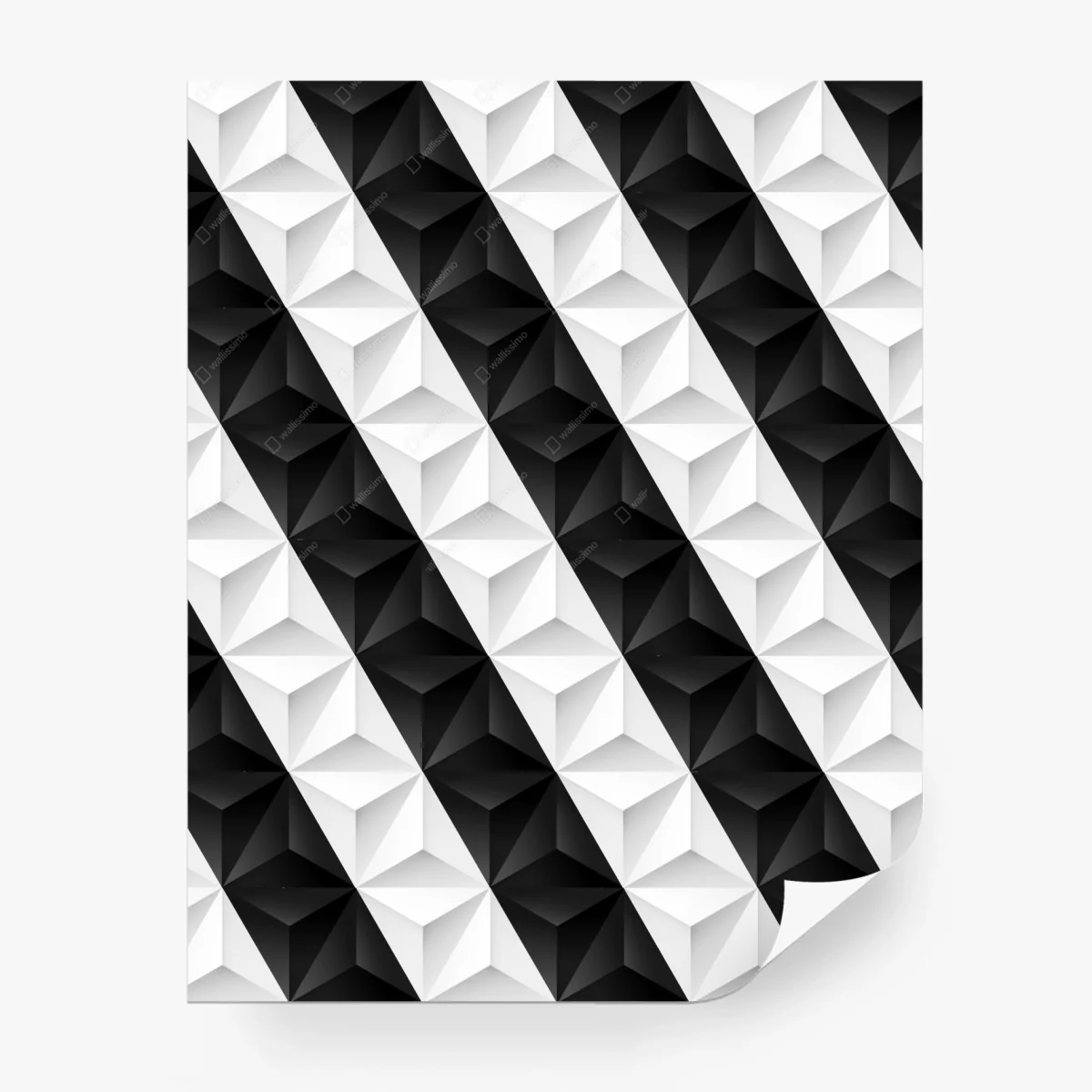 Wall mural monochrome geometric 3d pattern • Wallissimo®