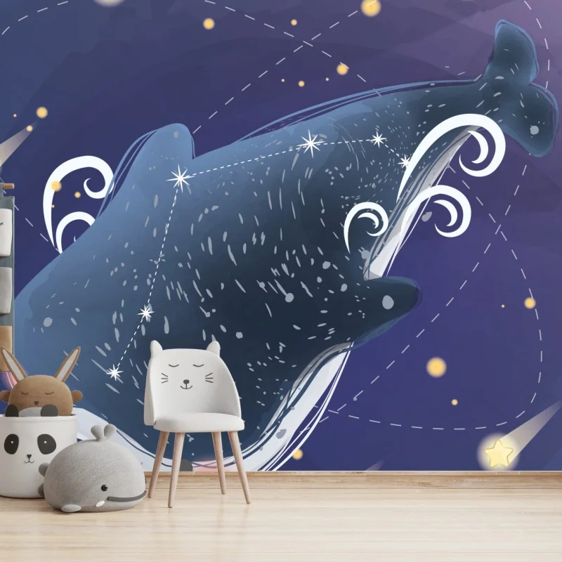 Wall mural dreamy whale constellation