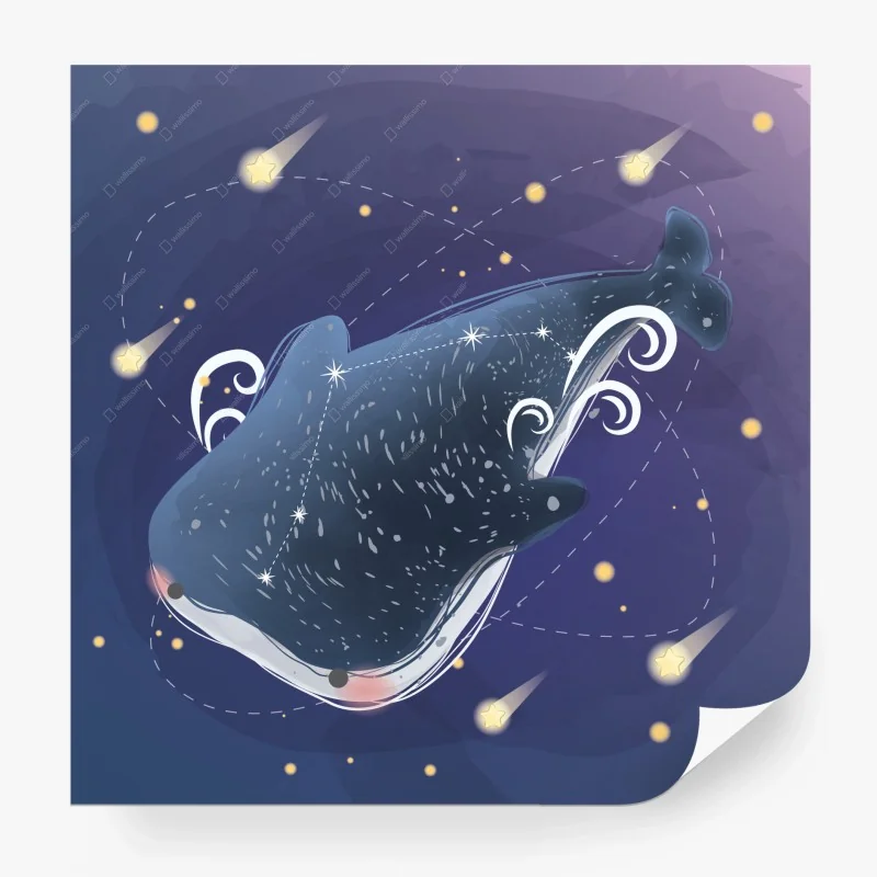 Wall mural dreamy whale constellation
