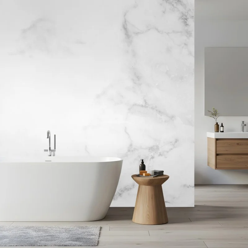 Wall mural white marble texture wall art