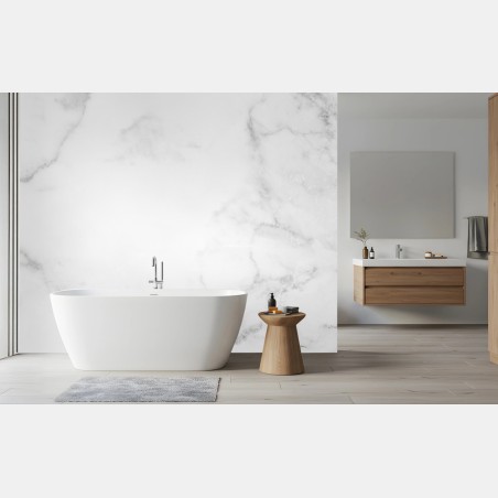 Wall mural white marble texture wall art • Wallissimo®