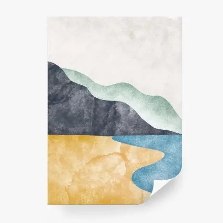 Wall mural abstract coastal mountain landscape • Wallissimo®