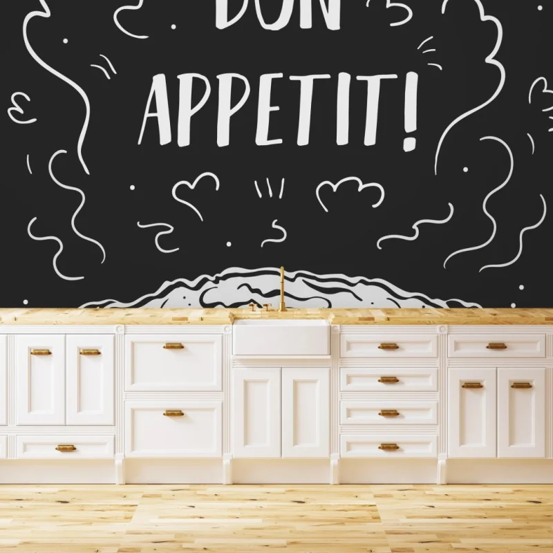 Wall mural bon appetit pie chalkboard design