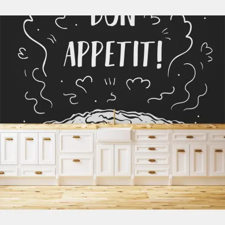 Wall mural bon appetit pie chalkboard design • Wallissimo®