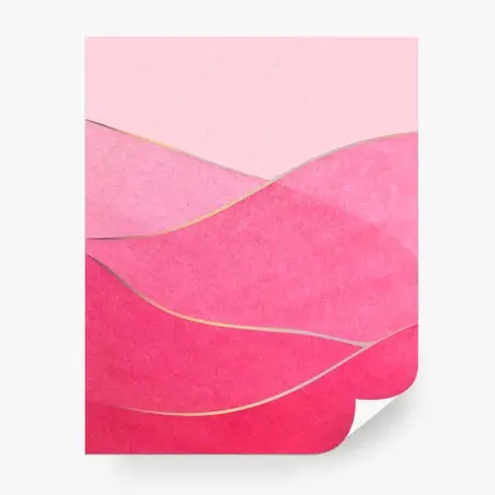 Wall mural soft pink watercolor waves • Wallissimo®