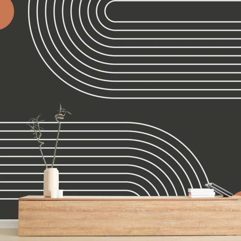 Wall mural minimal geometric line art