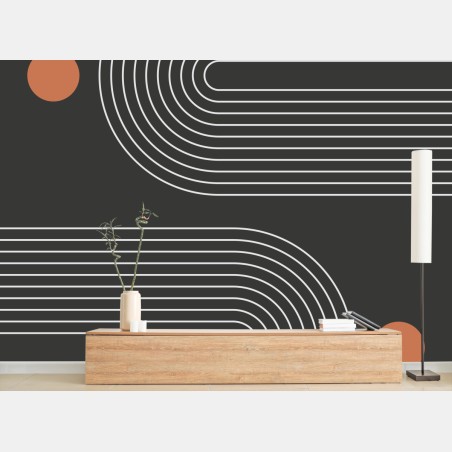 Wall mural minimal geometric line art • Wallissimo®