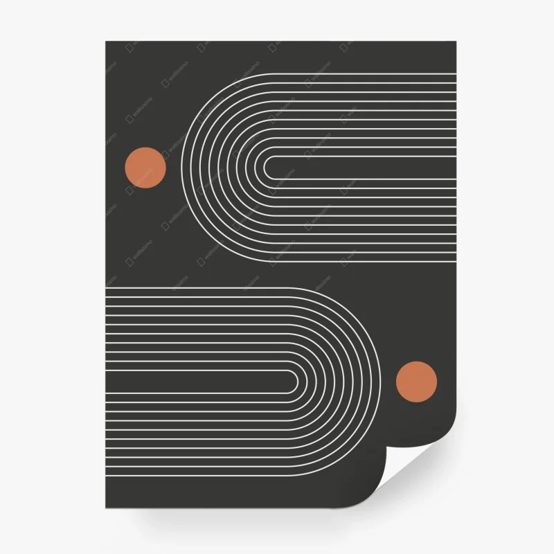 Wall mural minimal geometric line art