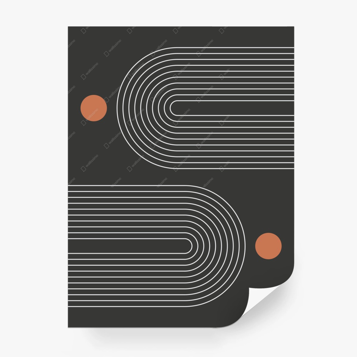 Wall mural minimal geometric line art • Wallissimo®