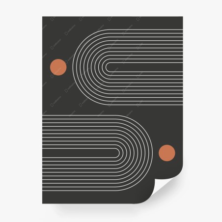 Wall mural minimal geometric line art • Wallissimo®