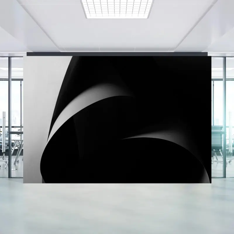 Wall mural abstract black and white paper curves