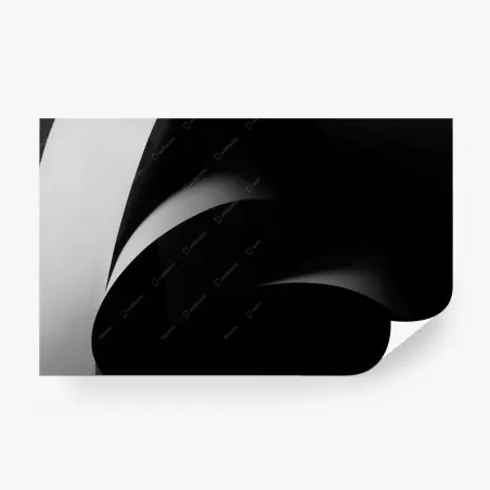Wall mural abstract black and white paper curves • Wallissimo®
