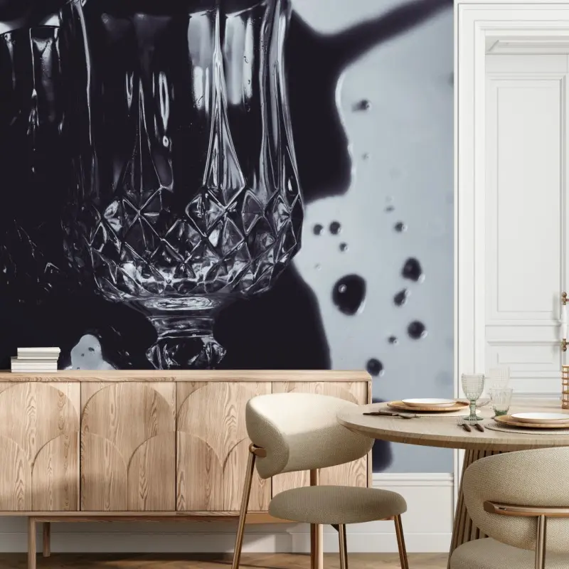 Wall mural crystal wine glass splash art